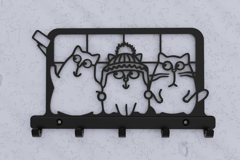 Cat Crew Selfie Key Holder