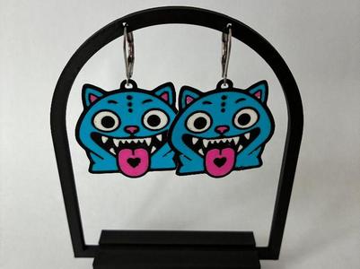 Derpy tiger earrings K-pop, Demon Hunter