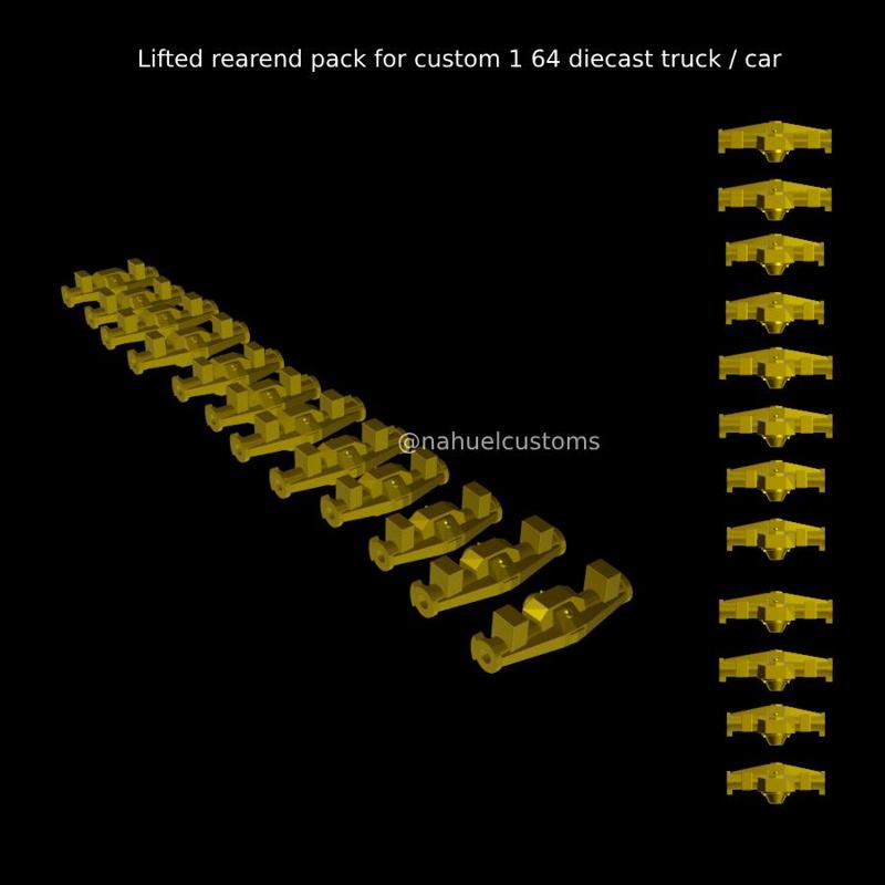 Lifted rearend pack for custom 1 64 diecast truck / car