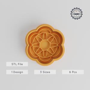 Mandala Cookie Cutter & Stamp Set, Geometric Pattern, Perfect for Cookies & Fondant, Includes Sizes S/M/L, 6 Piece Collection PRODUCT_5167