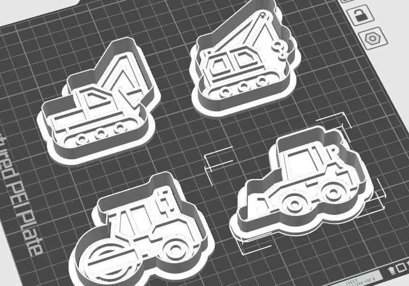 Construction Vehicle Pack Cookie Cutter and Stamp