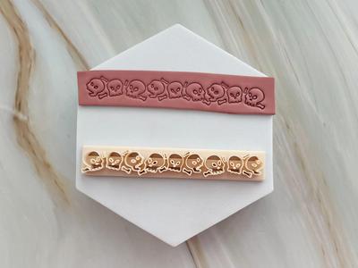 Skulls Halloween Polymer Clay Stamp