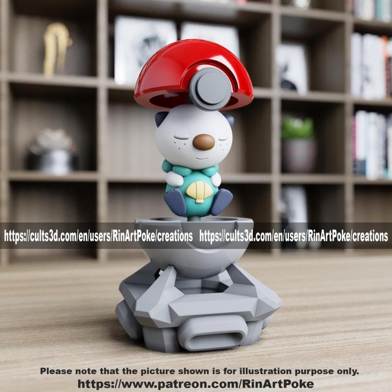 Oshawott in the pokeball from Pokemon