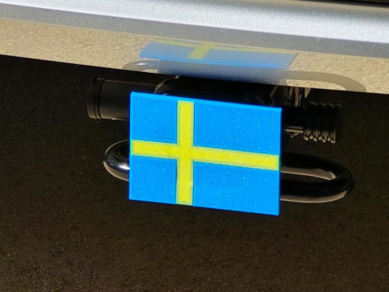 Volvo Tow Hitch Plug Swedish Flag