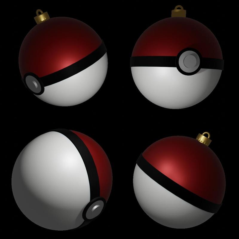 Pokeball Christmas Ornament