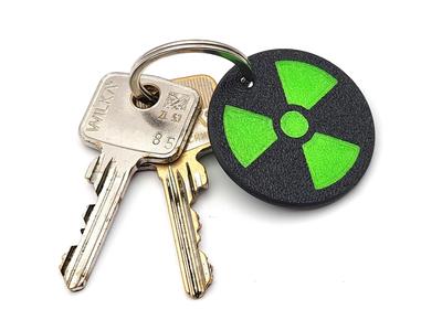 Glow-in-the-Dark Radiation Symbol Keychain