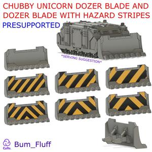 Dozer Blade and Dozer Blade with Hazard Stripes