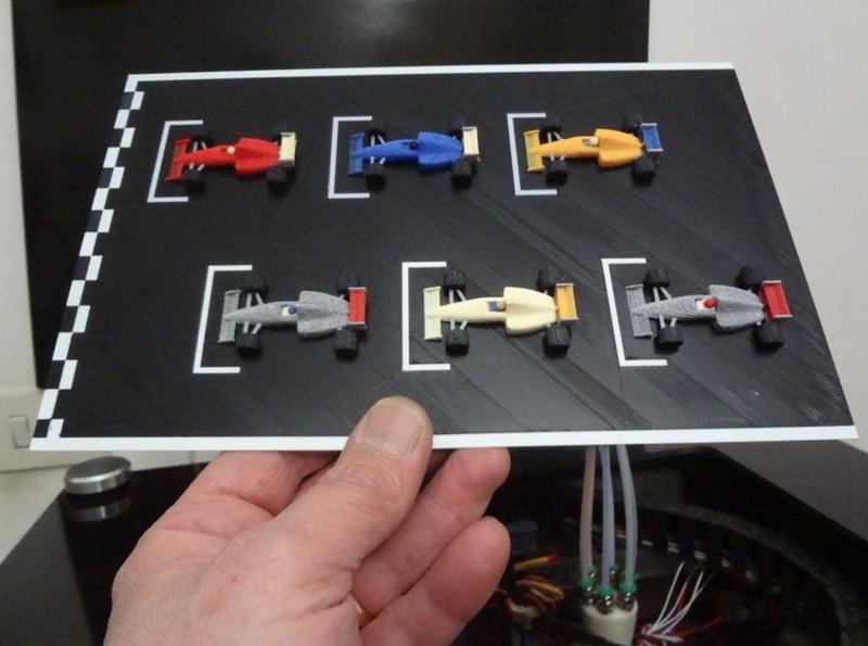 F1 starting grid - 6 colors printed in one time.