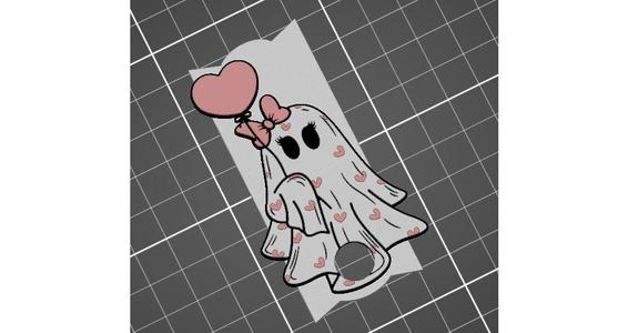Heart Valentine Ghost Balloon Tumbler Name Plate Accessory STL 3D Printing File / 40 oz Tumbler Multi Layered Multi Color Print
