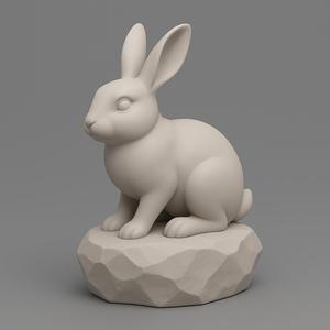 The Rabbit on Rock – 3D Print STL