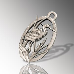 EGRET BIRD PENDANT M04