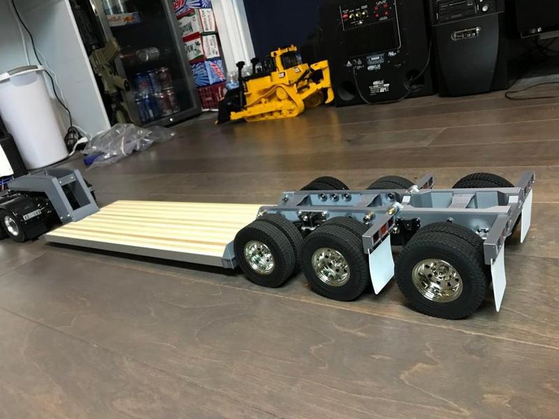 Tamiya Truck 1/14 Low Boy Trailer v2 Detachable Neck Flip Axle