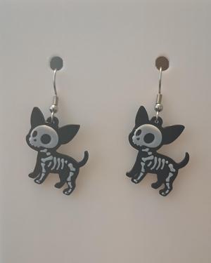 Skeleton Chihuahua Earrings & Keychain | No AMS Needed | Halloween Cute Creepy 3D Print STL