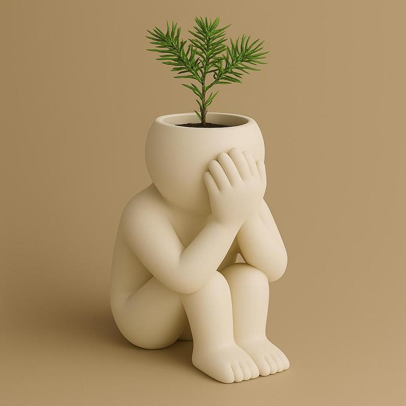 Sad Little Planter – Emotional Human-Shaped 3D Printed Pot