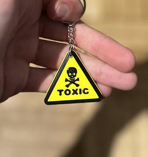 Toxic sign keychain