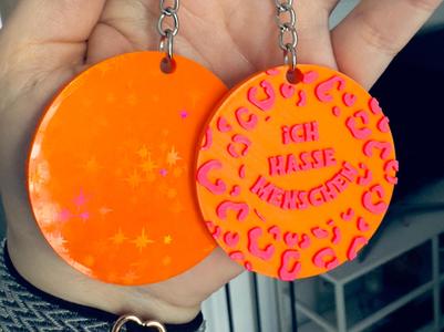 Keychain "I hate people" round