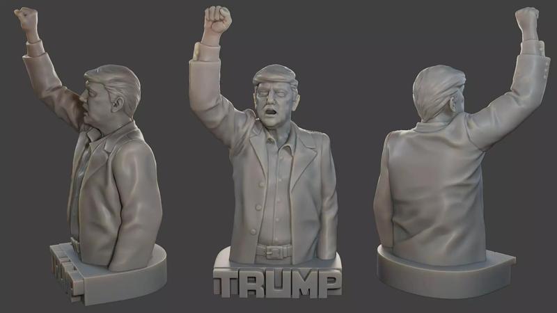 Donald Trump Fight Sculpture