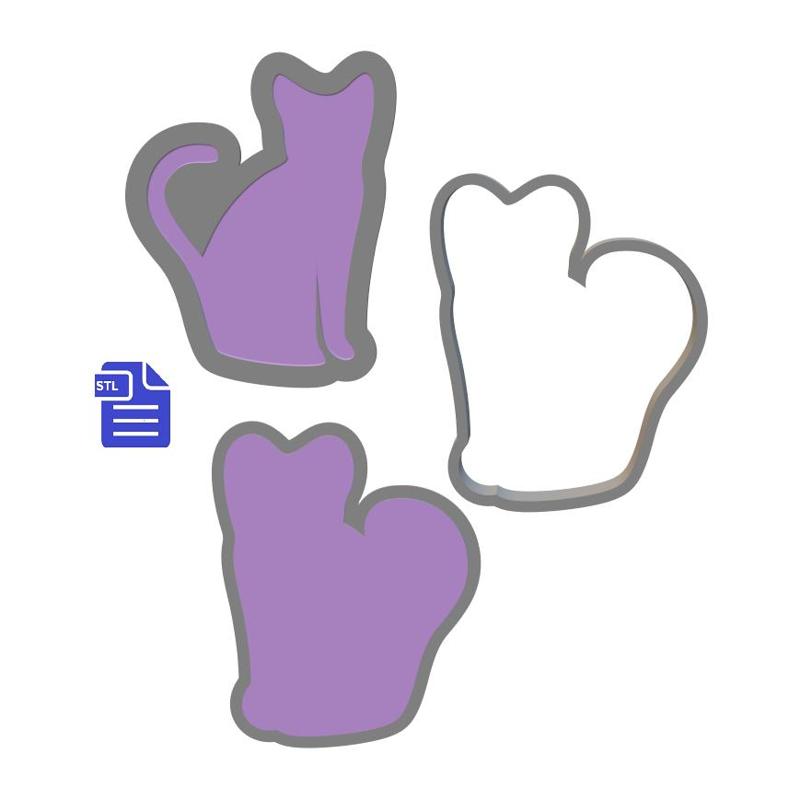 Sitting Cat Silhouette Bath Bomb Mold