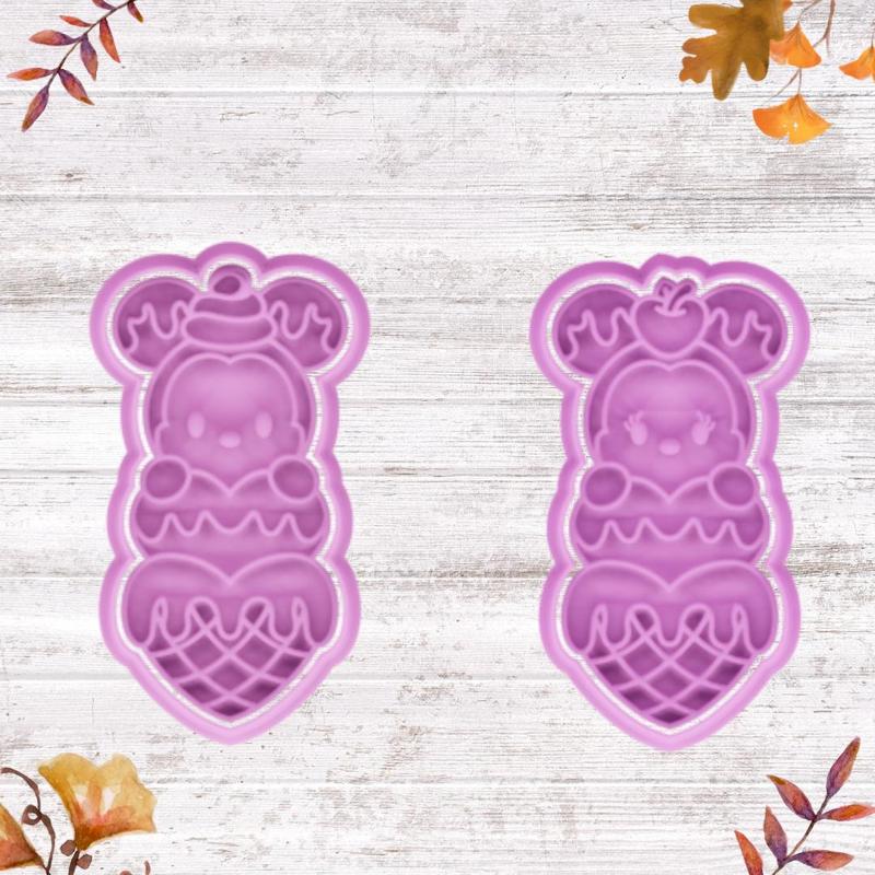 COOKIE CUTTER mickey and miney ice cream love