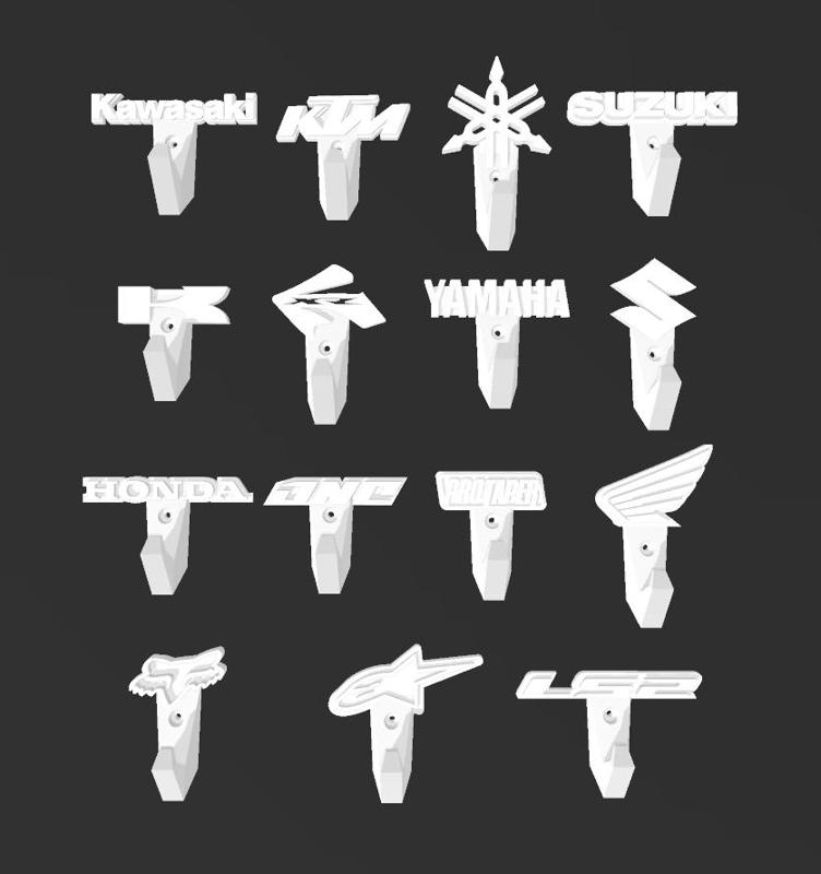 Pack of 15 coat rack hooks motorcicle brands and parts