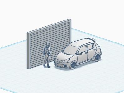 Garage door 4 1/64 scale