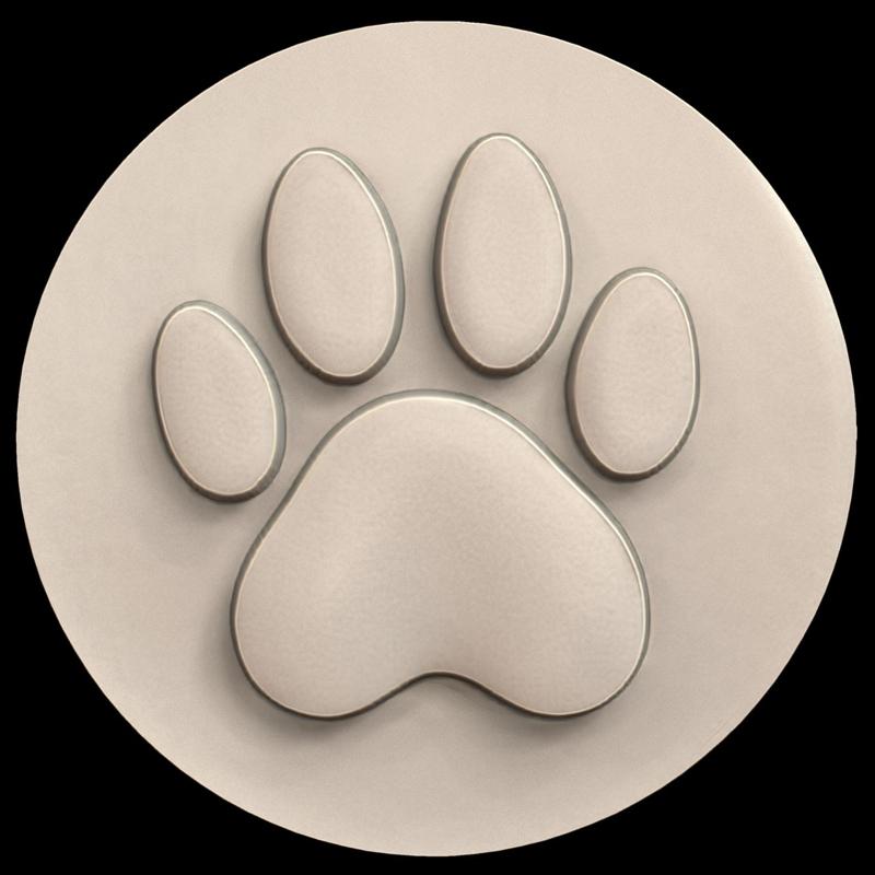 3D Model STL File for CNC Router/Laser & 3D Printer A Paw Print Surrounded by a Circular Frame