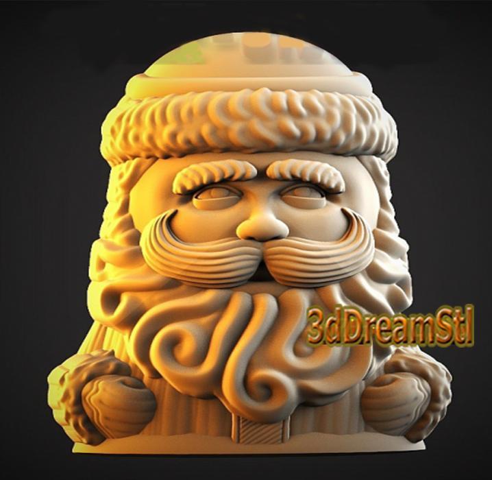 Santa Claus STL model, CNC router engraver, artcam, aspire, cnc files, wood, art, wall decor, CNC