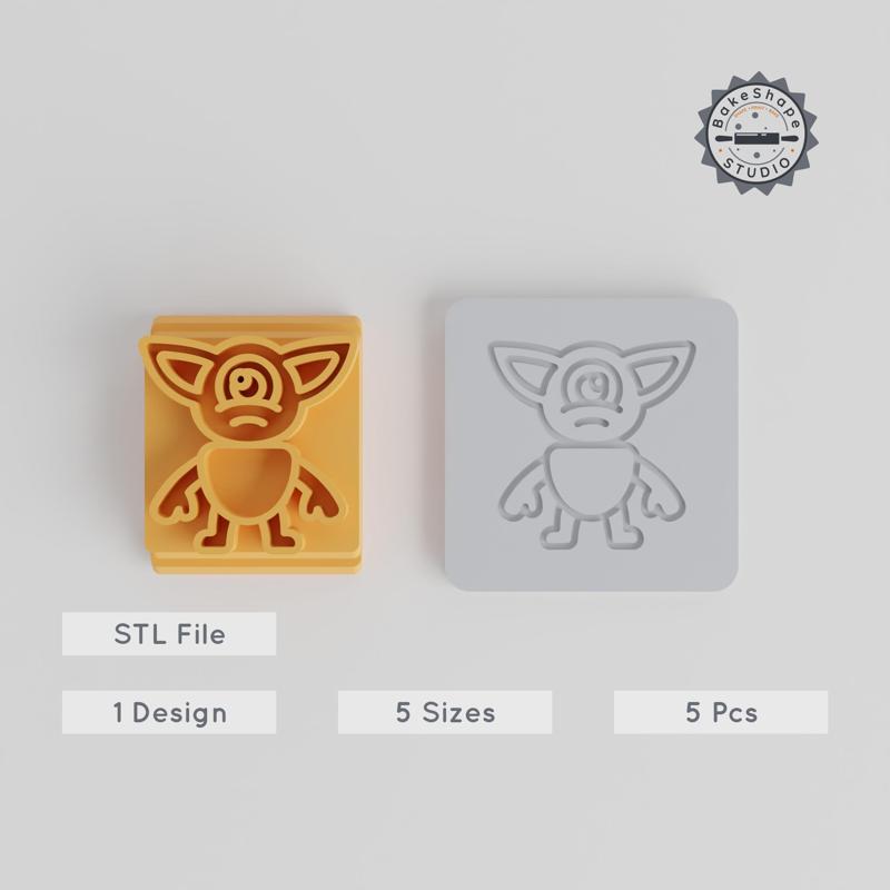 Pointy Ears Monster Stamp Tile Set, 5 Sizes, Perfect for Clay & Cookies, Fantasy Creature Cookie Cutter Collection PRODUCT_3156