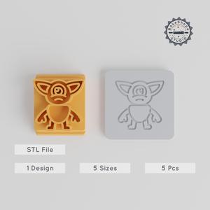 Pointy Ears Monster Stamp Tile Set, 5 Sizes, Perfect for Clay & Cookies, Fantasy Creature Cookie Cutter Collection PRODUCT_3156