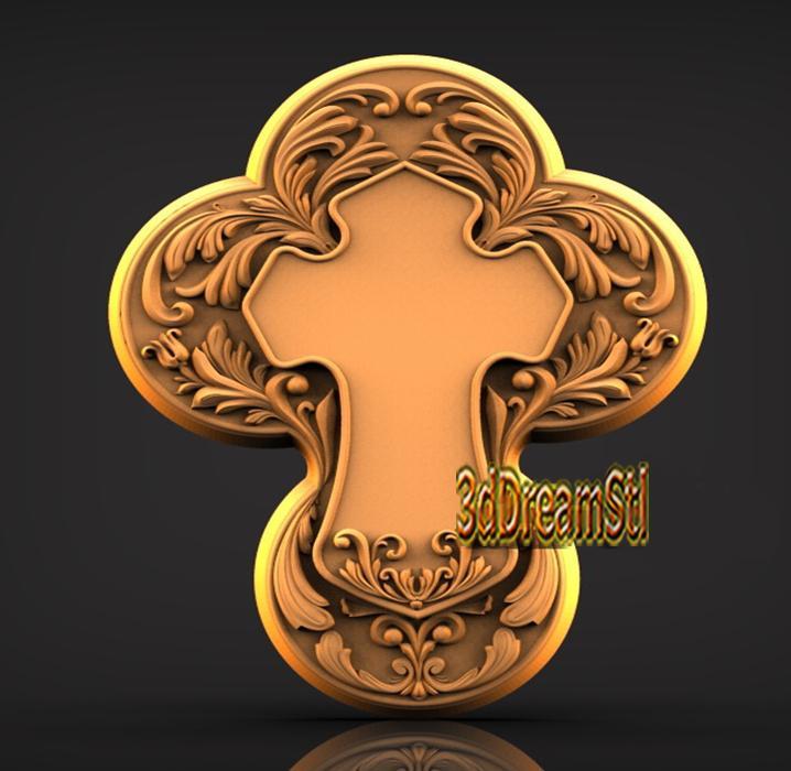 floral cross STL model, CNC router engraver, artcam, Aspire, cnc files, wood, art, wall decor, CNC