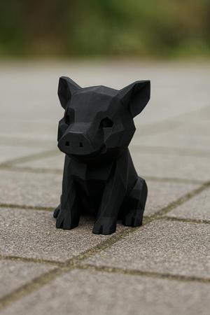 Cute Low-poly Sitting Wild Boar