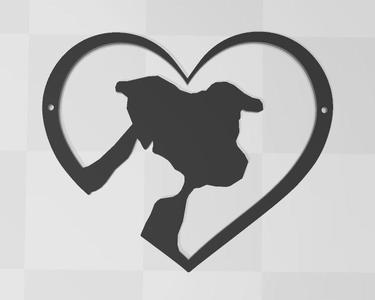 Cat and Dog wall art heart