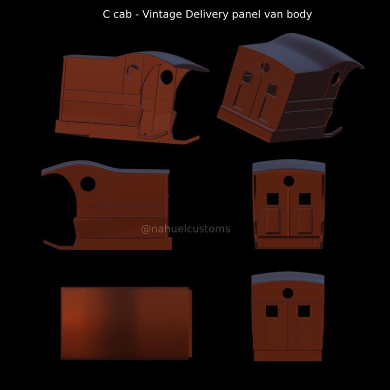 C cab - Vintage Delivery panel van body
