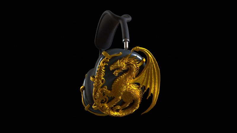 Headphone cover for Apple Airpods Max Dragon Fantasy