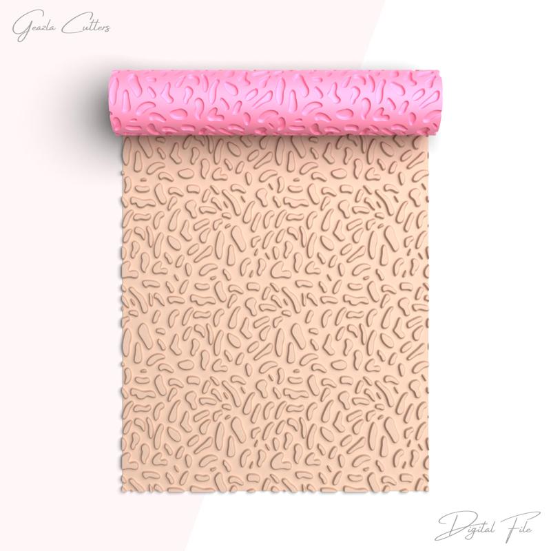 Animal Skin Texture Roller For Polymer Clay, Animal Skin Clay Texture Rolling Pin, Polymer Clay Tool, Printable, Digital STL File, No: 1411
