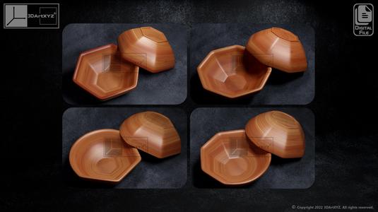 Hexagonal and Octagonal Bowls Pack - CNC Files for Wood (STL)