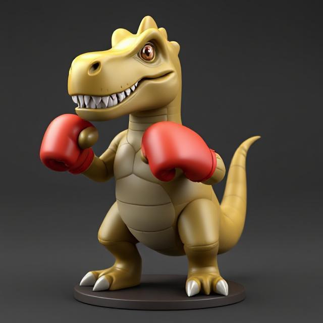 T-Rex Boxer - Fun and Fierce 3D Model