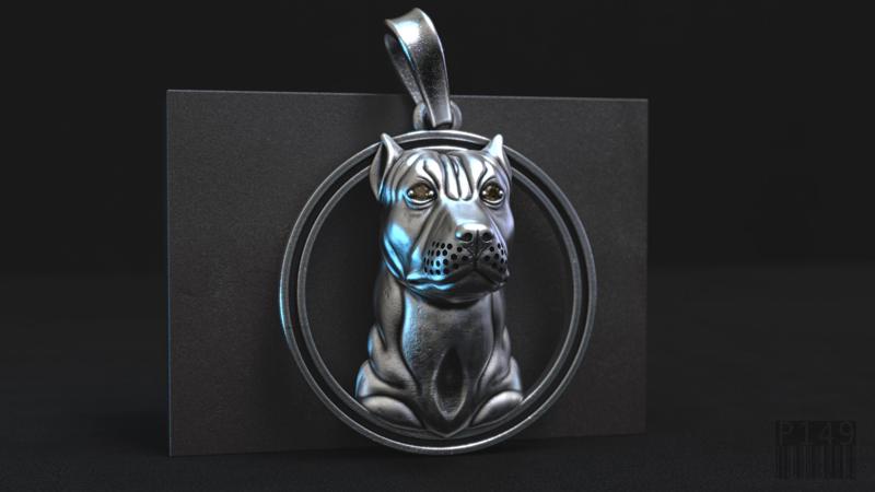 Jewelry Pit Bull Pendant 3D Model