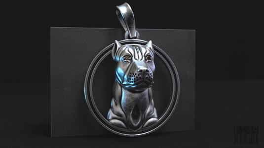Jewelry Pit Bull Pendant 3D Model