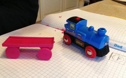 Single Print Train Car - Brio (wooden track) sized
