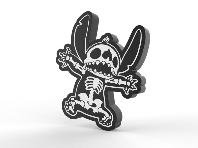 Lilo ANd Stitch SKELETON Luminária - Led Lamp