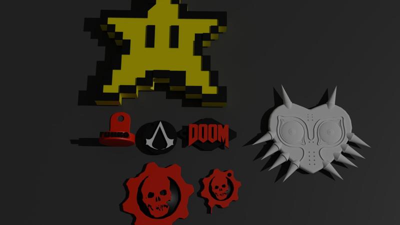 various gaming 3d prints