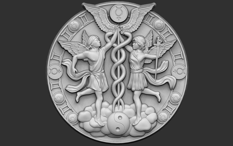 Zodiac Silver Coin Euro Astrology Gemini