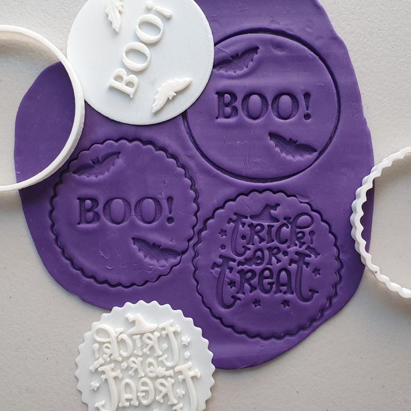 STAMP FOR SWEET FONDANT OR TRICK OR TREAT AND BOO FONDANT EMBOSER