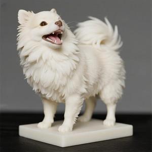 2131 Laughing Pomeranian - Full-Color 3D Model, pug, dachshund, poodle, rooster, dog, dogue, beagle, peacock, lion, fox, bull terrier, pomeranian, galgo, wolf, doberman pinscher, newfoundland, decorative, crocodile