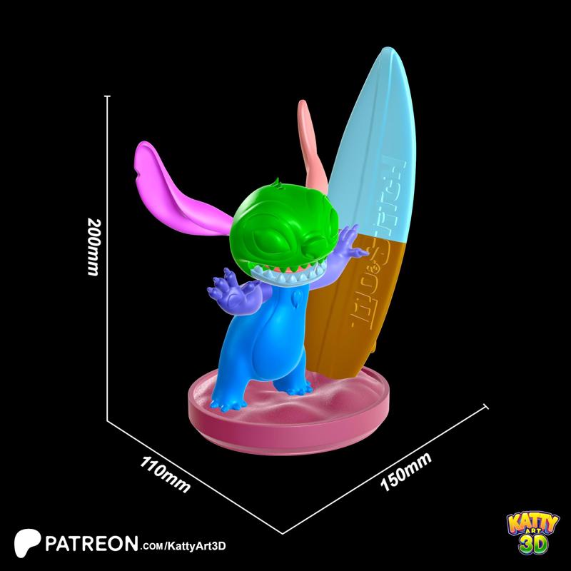 Stitch and his surfboard 🏄‍♂️🌊 Ready for adventure!