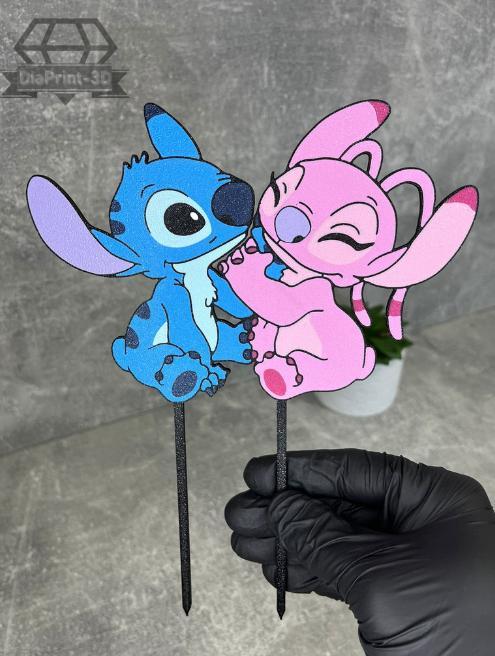 Stitch and Angel Cake Topper AMS