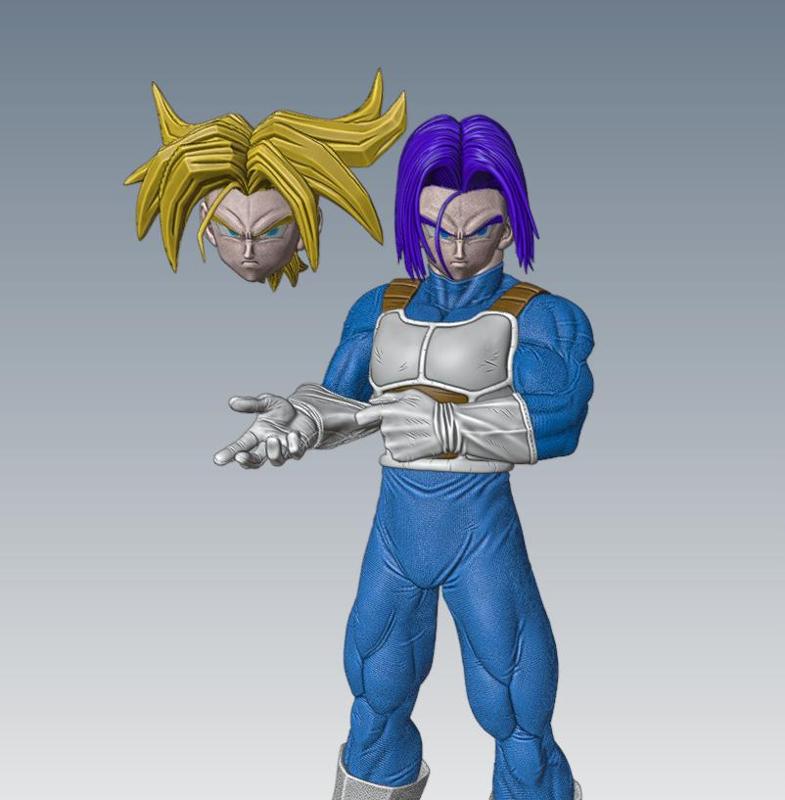 Trunks Saiyan Armor 2 heads options