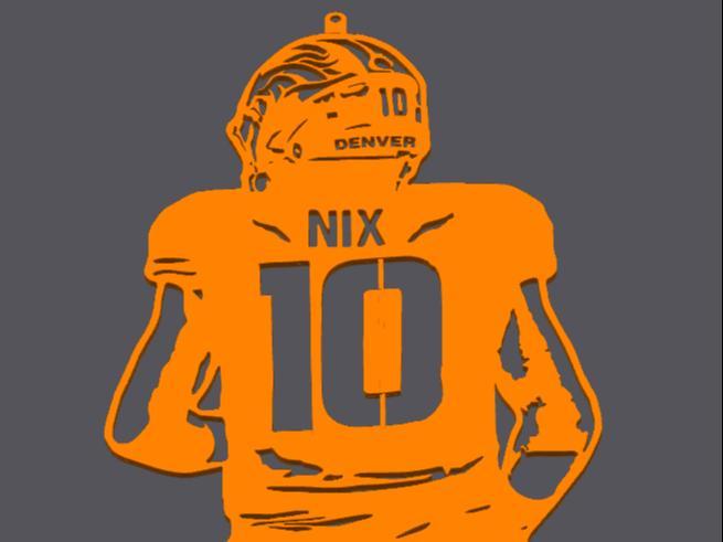 Bo Nix Denver Broncos Keychain Tag