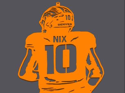 Bo Nix Denver Broncos Keychain Tag